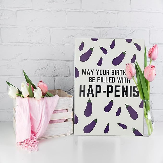 Funny Birthday Card for Women or Men,Birthday Gift for Sister Brother Wife Husband Friend-MAY YOUR BIRTHDAYBE FILLED WITH HAP-PENIS