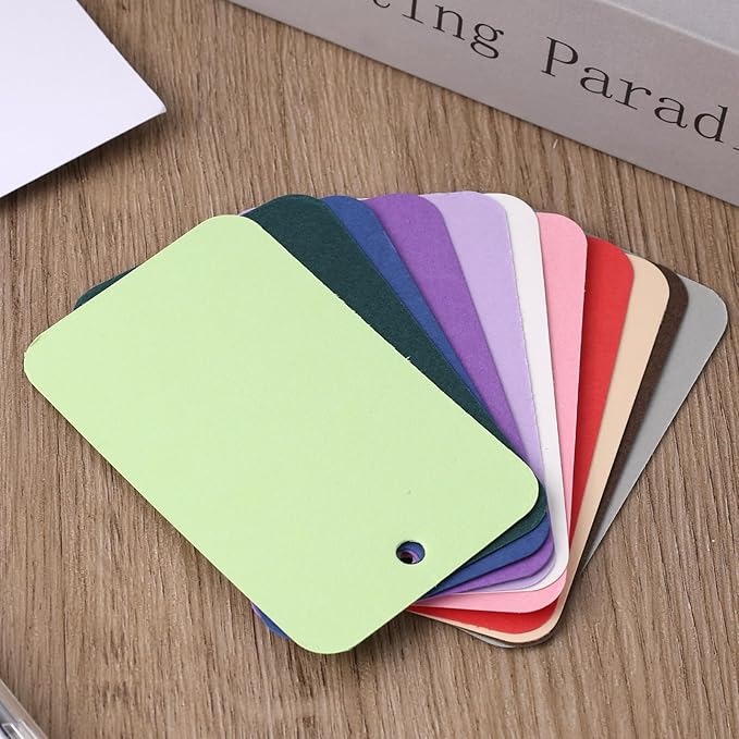 Koogel 600PCS Index Cards with Rings and Covers, 3.5 x 2.2 Inch Blank Index Cards 12 Colors Easy Flip Flash Card Study Note Card for School Learning Memory Recipe Cards