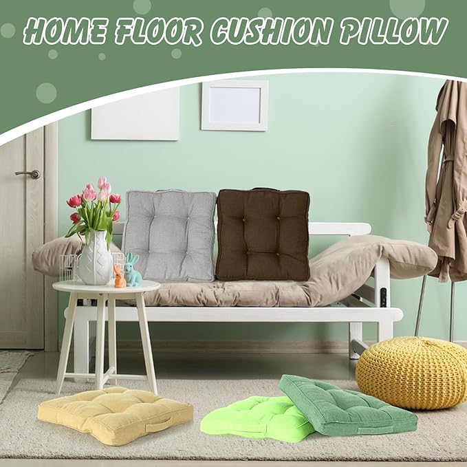 Gerrii 8 Pieces Floor Cushions for Kids Classroom Flexible Floor Seating Cushions Floor Pillows for Home School Kindergarten Daycare Nursery(Dark Color,Square)