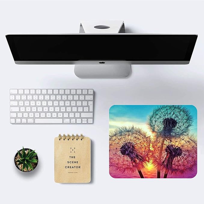 Dandelion Mouse Pad Non-Slip Rubber Base Gaming MousePads for Computers Laptop Office,Cute Mouse Pads with Designs for Women,9.5"x7.9"x0.12"(240mm x 200mm x 3mm)