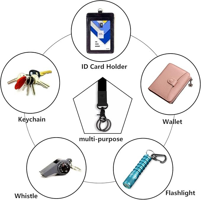 Keychain Lanyard for Women and Men, Wrist Lanyard Key Chain Holder with Key Rings, Wristlet Strap Lanyard for Car Keys ID Badge Wallet Card Holder(Khaki)