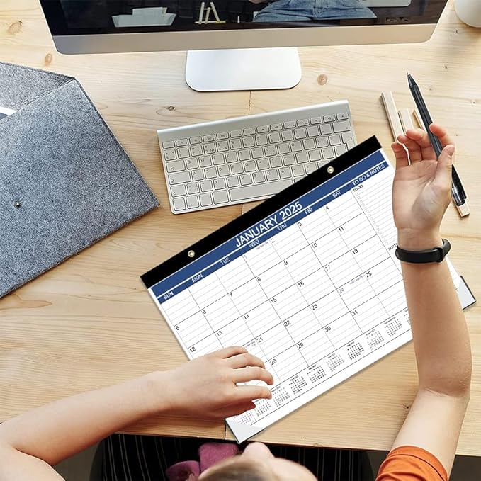 Desk Calendar 2025-2026, Runs Jan 2025 to Jun 2026, Desk Calendar with to-do List, 140gsm Paper, 18 Monthly Desk Calendar, 17" x 12" Desk Calendar 2025-2026, Desk Calendar for School, Home or Office