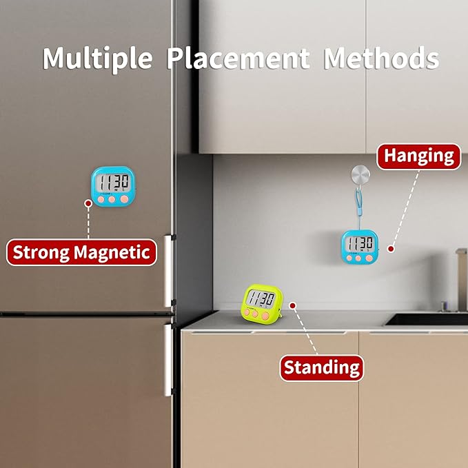 Classroom Timers for Teachers Kids Large Magnetic Digital Timer 6 Pack Blue Green