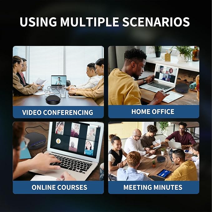 XTUGA K6 Conference Speaker and Microphone Speakerphone Noise Reduction 360°Voice Pickup USB Mic Compatible with Video Call, Zoom, Teams, Skype, Home Office Meeting