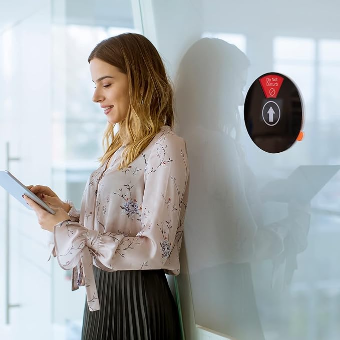 Out Of Office Sign for Door, 6 Options Status Private Sign, In a Meeting, Do Not Disturb, Working Remotely, In Out Sign Available and Away