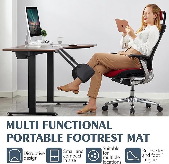 Upgraded Foot Hammock for Plane Travel-Memory Foam Airplane Foot Hammock to Relax Your Feet, Portable Adjustable Airplane Foot Rest, No Clashing Foot Rest for Air Travel with Comfortable Support Plate