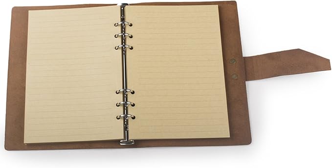 Ancicraft Refills Paper 6 Hole A5 5.7 X 8.25 Inches Lined Craft Paper for Loose Leaf Binder Notebook 100 Sheets / 200 Pages