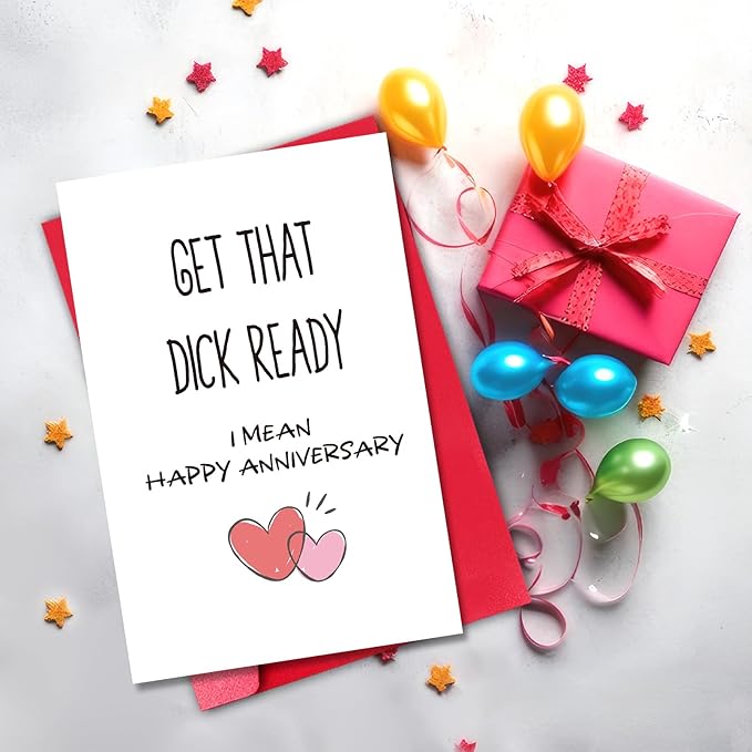 Hilarious Anniversary Card for Husband, Happy Anniversary Card Gift, One Year Cardstock for Boyfriend, (Get that Ready)
