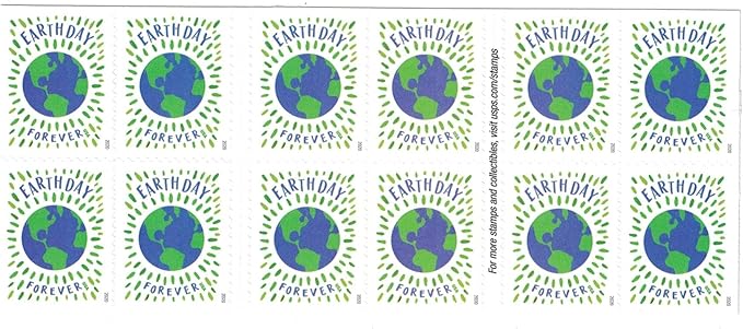 Earth Day Forever Stamps - Booklet of 20 Postage Stamps