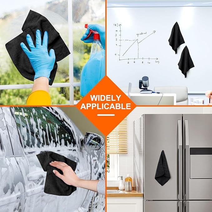 Ira Pollitt 8 Pieces Magnetic Cleaning Cloth Dry Erasers Microfiber Dry Erase Erasers Reusable Microfiber Cloth Eraser for White Boards, Multipurpose Cleaning Cloths for Office,School 12 x 12 inch