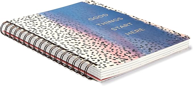 Compendium Spiral Notebook - Good Things Start Here — A Designer Spiral Notebook with 192 Lined Pages, College Ruled, 7.25”W x 9.25”H