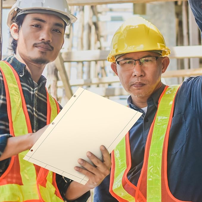 Seajan 2 Pcs Engineering Computation Pad Engineer Pad 8.5 x 11 Inches Engineering Notebook Graph Paper Notebook, 5 Squares Per Inch Evidence Engineering Pad, 100 Sheets/Pack (Yellow)