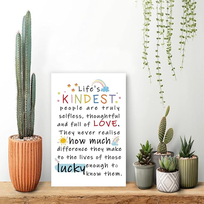 YiKaLus Cute Appreciation Card for Kindest Person, Great Thank You Card with Envelope for Women Men, Sweet Friendship Gift for Friends Classmates, Best Thank You Gift Ideas for Mom Dad