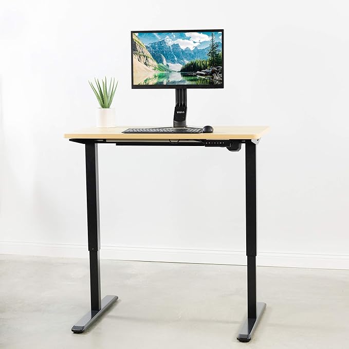 VIVO Light Wood 43 x 24 inch Universal Solid One-Piece Table Top for Standard and Sit to Stand Height Adjustable Home and Office Desk Frames, DESK-TOP43C