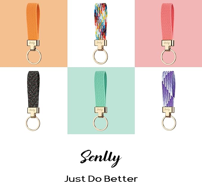 SENLLY Car Keychain, Stretchy Key Holder, Original Elastic Anti-Drop Design Finger Lanyard Strap