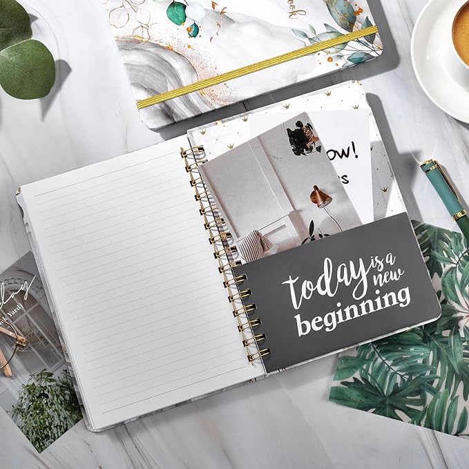 Ruled Journal/Notebook - Lined Journal with Premium Thick Paper, College Notebook/Journal, 8.5" X 6" with Exquisite Inner Pocket, Strong Twin-Wire Binding, Waterproof Hardcover for Office, School