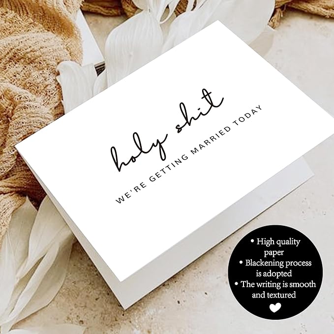 Set of 2 Funny Wedding Gift Cards, To My Groom Bride On Our Wedding Day Card, Wedding Day Vows Card for Wife Husband.(HOLY B)