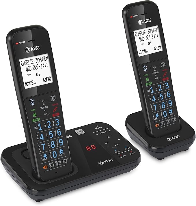 AT&T GL2113-21 Cordless Home Phone with Smart Call Blocker, Bluetooth Connect to Cell, Answering Machine, Full-Duplex Speakerphone