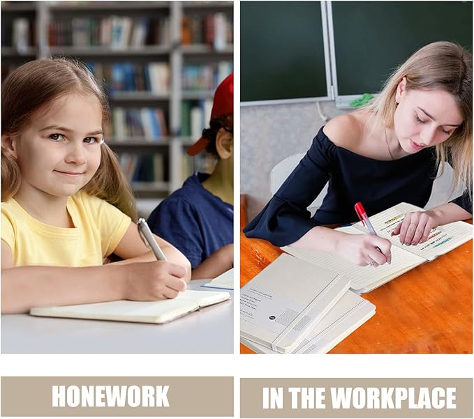 Lined Journal Notebook, (White), 160 Pages, Medium 5.7 inches x 8 inches - 100 gsm Thick Paper, Hardcover