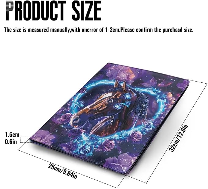 Cozeyat Heart Shape Horse Padfolio for Women Binder Portfolio Folder, PU Leather Folder A4 Conference Pad Document Organizer Notepad Holder
