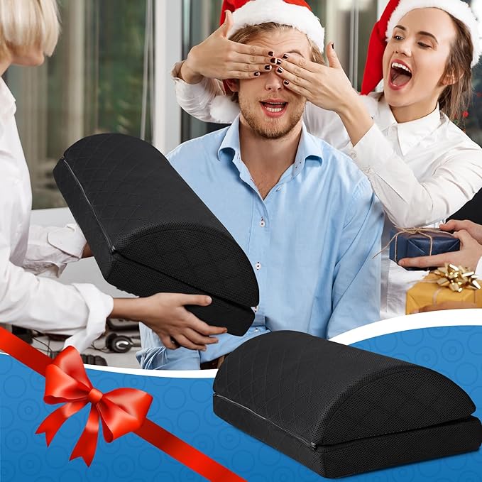 Foot Rest,Desk & Gaming Accessories,Foot Rest for Under Desk at Work,Comfortable Footrest with 2 Adjustable Heights & Removable Cover, Office Desk Accessories(Black-19.7 in)