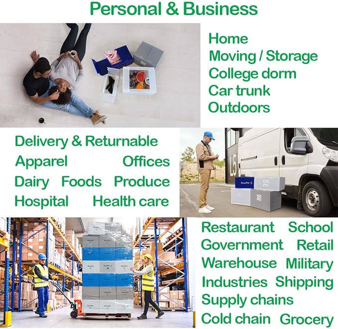 Reusable Foldable Box Corrugated PP, Storage Moving, Heavy Duty Stackable, Tape Free Self-Locking Lid, Handles for Business Home Lightweight In/Outdoors X-Large (Gray, 18x14x12 in)