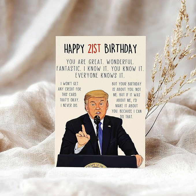 Funny 21st Birthday Card for Him Her, Humor 21st Birthday Gift for Women Men, Happy 21 Year Old Birthday Decorations for Son Daughter
