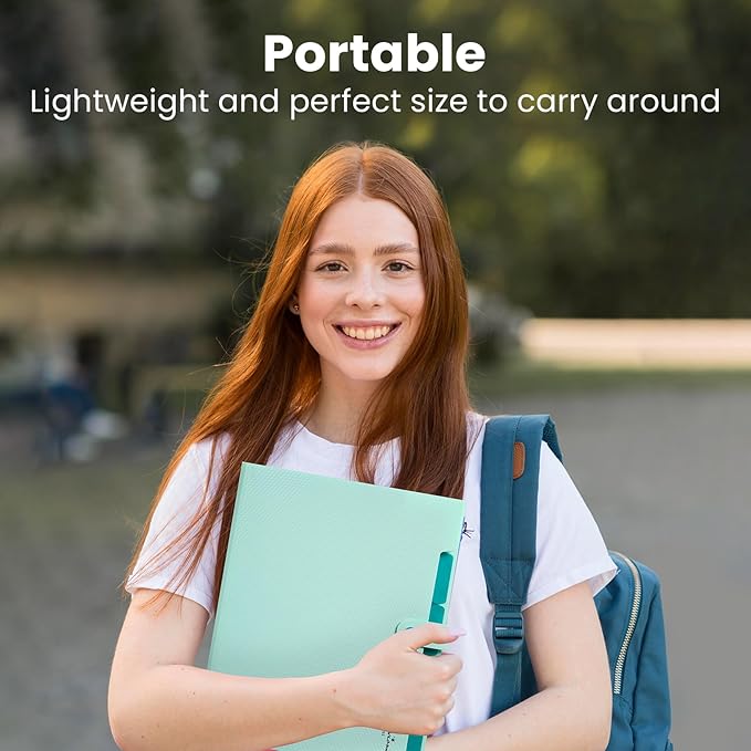 Sooez School Supplies File Folder, Letter Size Accordion File Organizer, Expanding File Folder for Document, Portable Paper Organizer for Office-Green