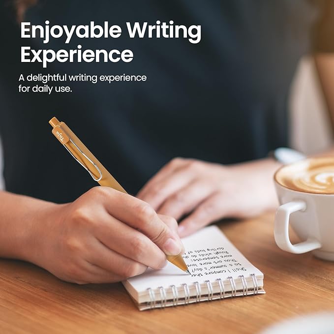 Taja Gel Pens, 6pcs 0.5mm Fine Point Smooth Writing Pens, Quick Dry Black Ink, Unisex, Adult, Vintage Style, Perfect for Writing, Note Taking, Everyday Use