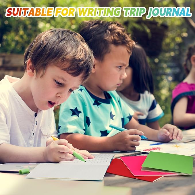 Gueevin 12 Pcs Blank Books for Kids to Write Stories Bulk Composition Notebooks Colorful Soft Cover Notebooks for Drawing Ruled Lined Journals Sketching Kindergarten Easter Gift (Classic Colors)