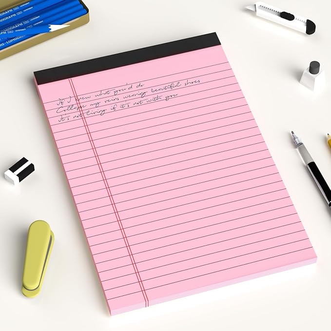 6pcs Small Note Pads 5x8 Colored Legal Pads Paper College Ruled Notepad Clear Print Writing Pads 5 x 8 Legal Pads Perforated Narrow Ruled Pads of Paper (Multicolor)