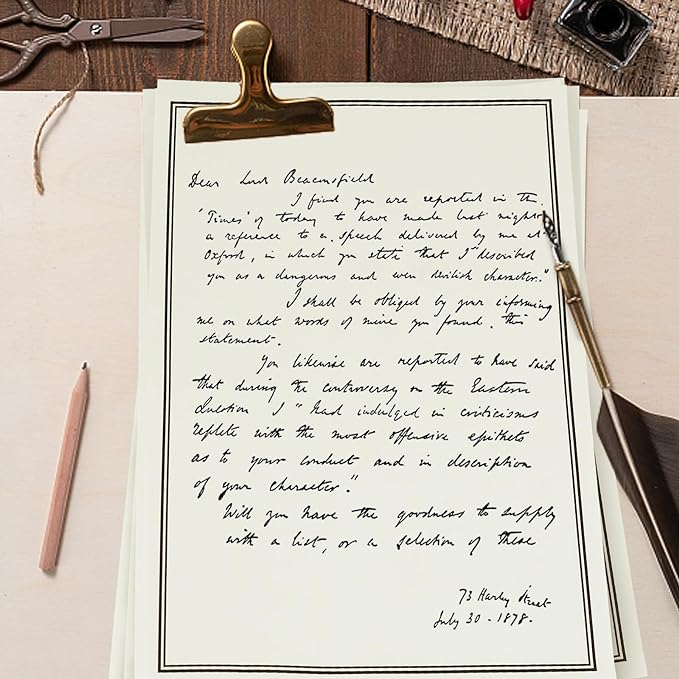 72 Pieces Stationery Set with Envelopes (48 Paper Sheets + 24 Envelopes) for Letter Writing, Black Border Design Stationery Paper Sheets and Envelopes