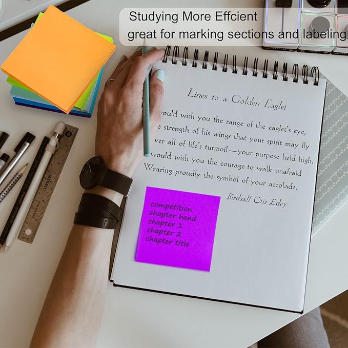 48 Pack 3840 Sheets Pop Up Sticky Notes 3X3 in Bright Color Self Sticky Note Pads Colorful Post Stickies for Office Home School Meeting, 80 Sheets/pad