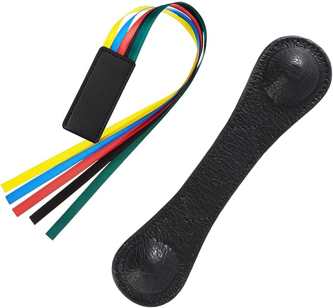 KINIVA Leather Weighted Bookmarks Book Weight Page Holder for Reading,Book Open Holder for Adult,Gifts for Reader (01 Weighted Bookmark+13 Ribbon Bookmark Black)