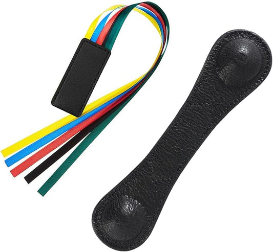 KINIVA Leather Weighted Bookmarks Book Weight Page Holder for Reading,Book Open Holder for Adult,Gifts for Reader (01 Weighted Bookmark+13 Ribbon Bookmark Black)