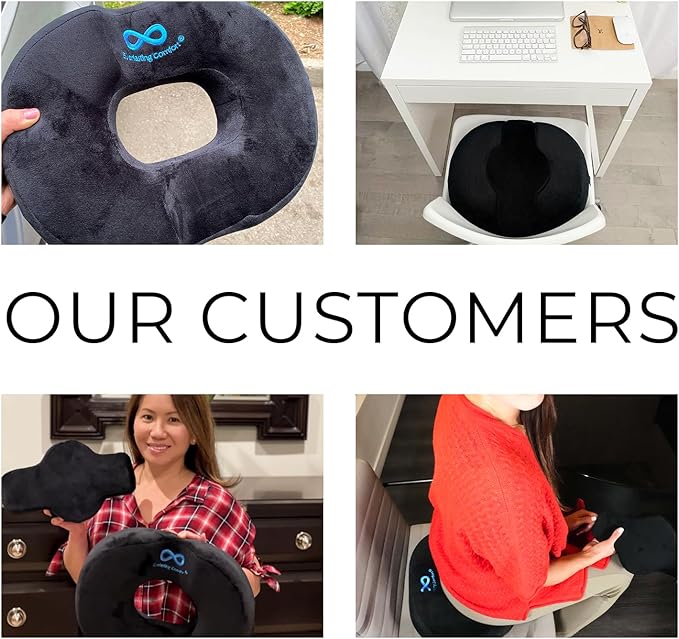 Everlasting Comfort Donut Pillow for Hemorrhoids, Tailbone Pain Relief Cushion - 2-in-1 Hemorrhoid Pillow & Seat Cushion - Memory Foam Donut Pillow for Tailbone Pain - Butt Pillow & Butt Cushion