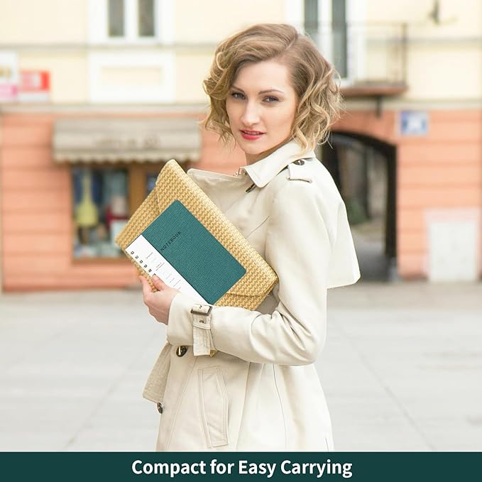 Spiral Notebook-6.10" x 8.19" College Ruled Journal with Inner Pockets and 192 Pages,PU Leather Cover Business Journal, Twin-Wire Binding Notebook Perfect for Office & Home School Supplies