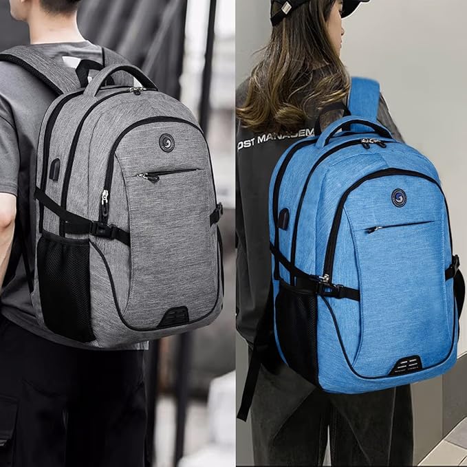 SHRRADOO Travel Laptop Backpack, Business Anti Theft Slim Durable Laptops Backpack with USB Charging Port, College High School Computer Bag Gift for Men Women Fits 16.3 Inch Notebook