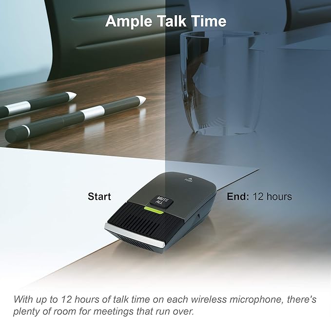 VTech VCS702 ErisStation DECT 6.0 Conference Phone with Two Wireless Mics Using Orbitlink Wireless Technology