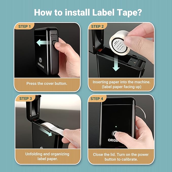 ORGBRO X1 Label Maker Tape, Genuine Thermal Label Print Paper 0.59"×275.6"(15mm×7m), Standard Laminated Office Labeling Tape Replacement, 3-Roll, White