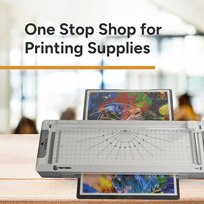 4-in-1 Office Laminator - Versatile Laminating Machine -with 2-Hole Punch, Straight Paper Trimmer, Round Corner Cutting Machine and Hot Lamination for Home Office School