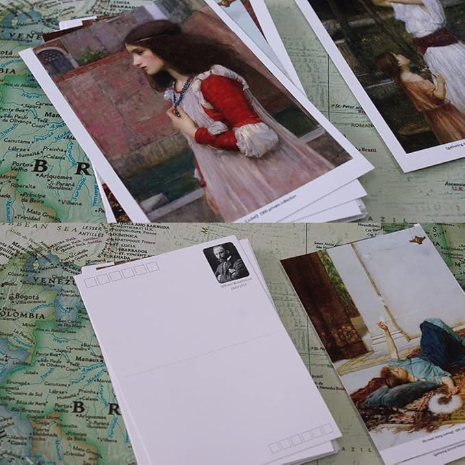 HOSTEESSCHOICE Vintage Art Postcards set of 30 Post card of English Artist John William Waterhouse variety pack Famous Painting Scenery,4 x 6 Inches