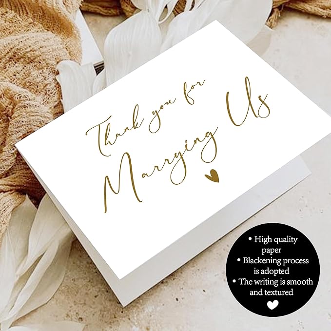 6 Pieces Wedding Day Card, Thank You for Marrying Us, Thank You Card for Officiant, Priest, Minister, Judge, Pastor Gifts.(Thank You - 6cards C)