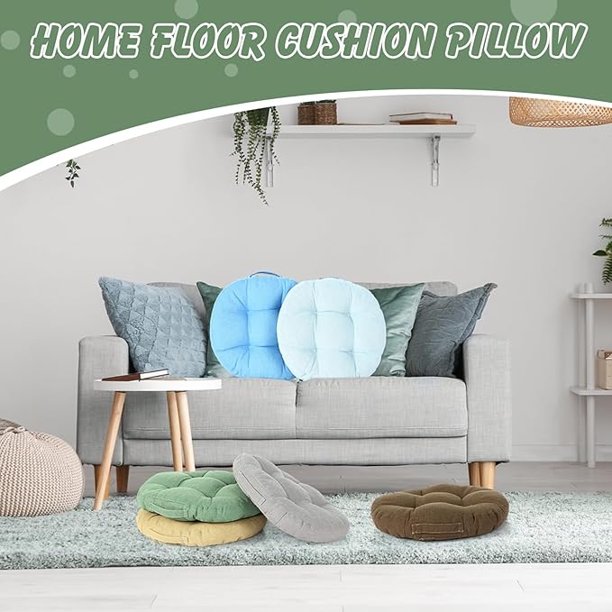 Gerrii 8 Pieces Floor Cushions for Kids Classroom Flexible Floor Seating Cushions Floor Pillows for Home School Kindergarten Daycare Nursery(Dark Color,Round)