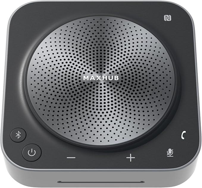 BM35 Wireless Bluetooth Microphone Conference Speakerphone, 360° Omnidirectional Sound Pickup 20ft Radius 8-Array Microphones, AI Noise Reduction NFC Wireless Quick Connection, 15H Talk Time