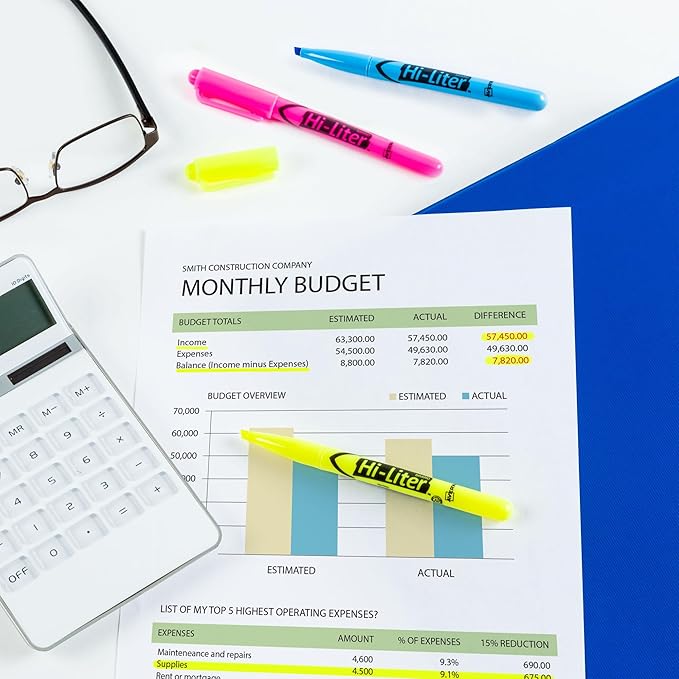 AVERY Hi-Liter Pen-Style Highlighters, Smear Safe Ink, Chisel Tip, 3 Assorted Color Highlighters (25860)