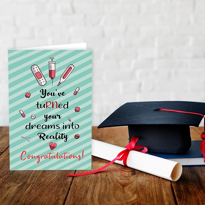 Cute Nurse Graduation Card, RN Graduation Gift for Women, Congratulations Card Gift for New Nurse, Nurses Week for Nurses Appreciation Gift