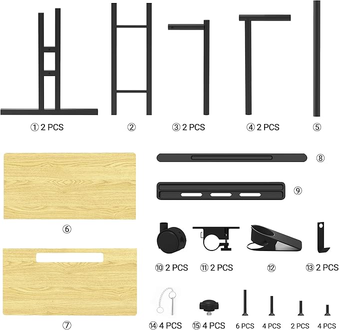 Klvied Stand Up Desk on Wheels, Portable Computer Desk for Home Office,Rolling Desk for Laptop with Removable Cup Holder, Adjustable Laptop Cart for Standing or Sitting,Natural