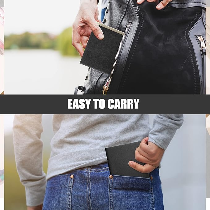 Thenshop 50 Pack Mini Pocket Kraft Notebooks Bulk 4 x 4 Inch Journal Notepads with Dot Memo Sketchbooks Writing Notepad for Party Favors Supplies(Black,Blank Page)