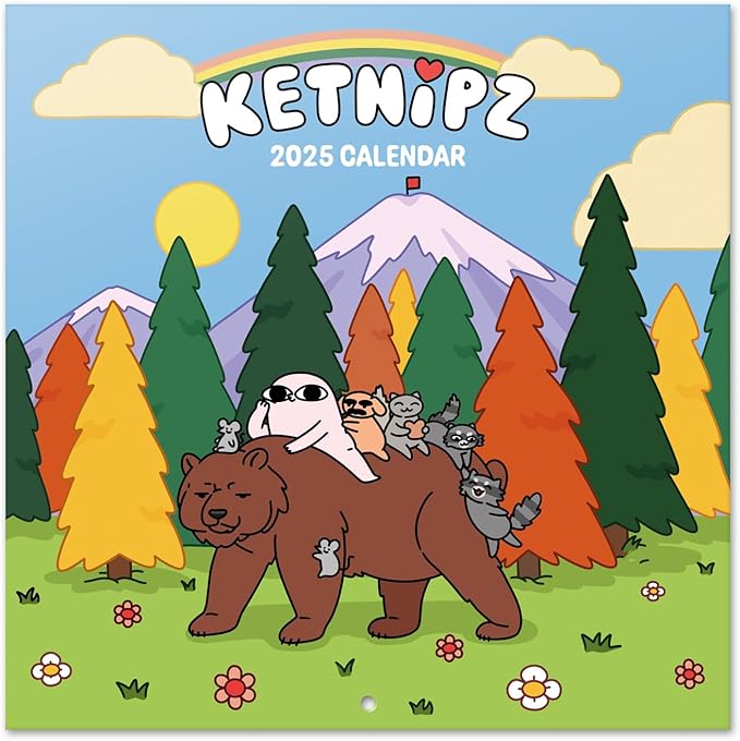 Ketnipz Wall Calendar 2025 12" x 12" FSC® Plastic Free - Starts Week On Sunday | Square Wall Calendar | Family Planner Calendar 2025 | Ketnipz Calendar 2025